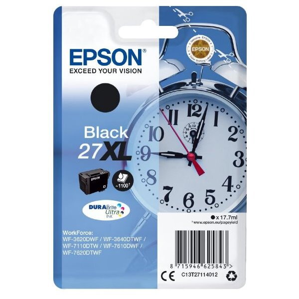 Epson inkoustová náplň/ T2711/ Singlepack 27XL DURABrite Ultra Ink/ Černá Epson inkoustová náplň/ T2711/ Singlepack 27XL DURABrite Ultra Ink/ Černá