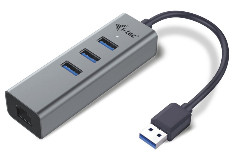 i-tec USB 3.0 HUB METAL / 3 porty / USB 3.0 na Gigabit Ethernet adaptér (RJ45) / sivý i-tec USB 3.0 HUB METAL / 3 porty / USB 3.0 na Gigabit Ethernet adaptér (RJ45) / sivý