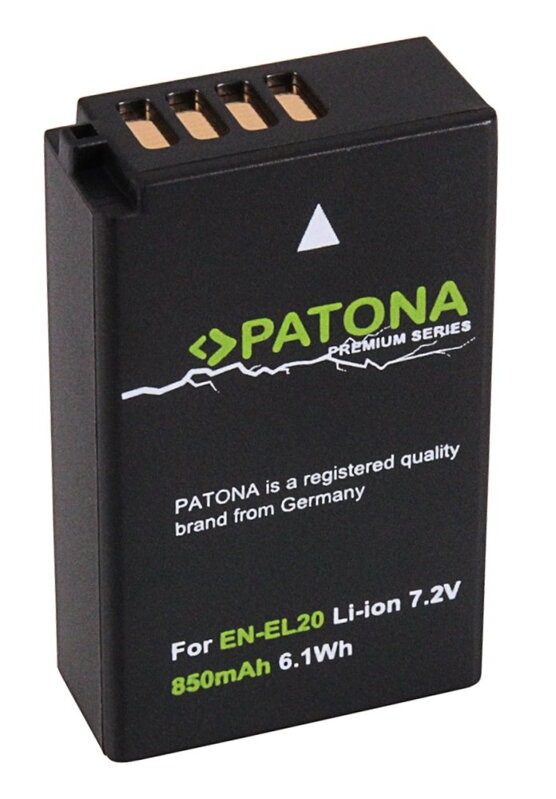 PATONA baterie pro foto Nikon EN-EL20 850mAh Li-lon PATONA baterie pro foto Nikon EN-EL20 850mAh Li-lon
