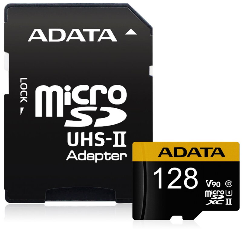 ADATA Premier One 128GB microSDXC/ UHS-II U3 CL10 + adaptér ADATA Premier One 128GB microSDXC/ UHS-II U3 CL10 + adaptér