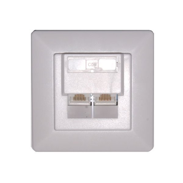 XtendLan Zásuvka 2x RJ-45, Cat5e, nestíněná pod omítku, šikmý vývod