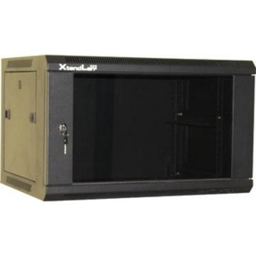 XtendLan 9U/600x450,na zeď, jednodílný, rozložený, skleněné dveře, černý XtendLan 9U/600x450,na zeď, jednodílný, rozložený, skleněné dveře, černý