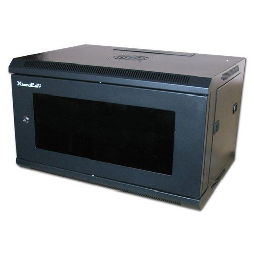 XtendLan 6U/600x600,na zeď, jednodílný, skleněné dveře