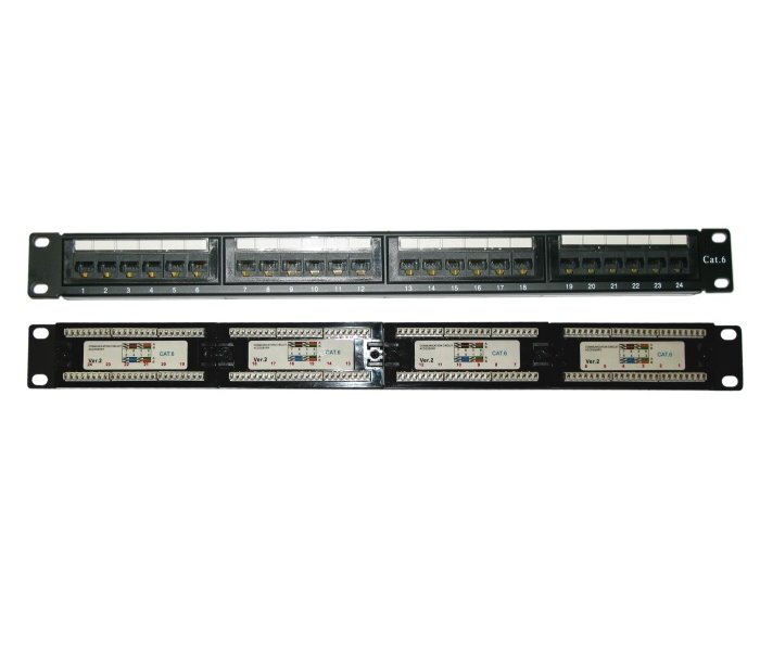 XtendLan Patch panel 19", 24 portů CAT6, 30u Au, LSA/110 XtendLan Patch panel 19", 24 portů CAT6, 30u Au, LSA/110