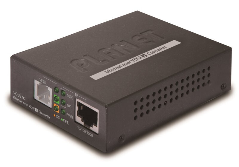 Planet VC-231G, Ethernet VDSL2 konvertor, 1000Base-T, master / slave, profil 30a, G.993.5 Vectoring, G.INP