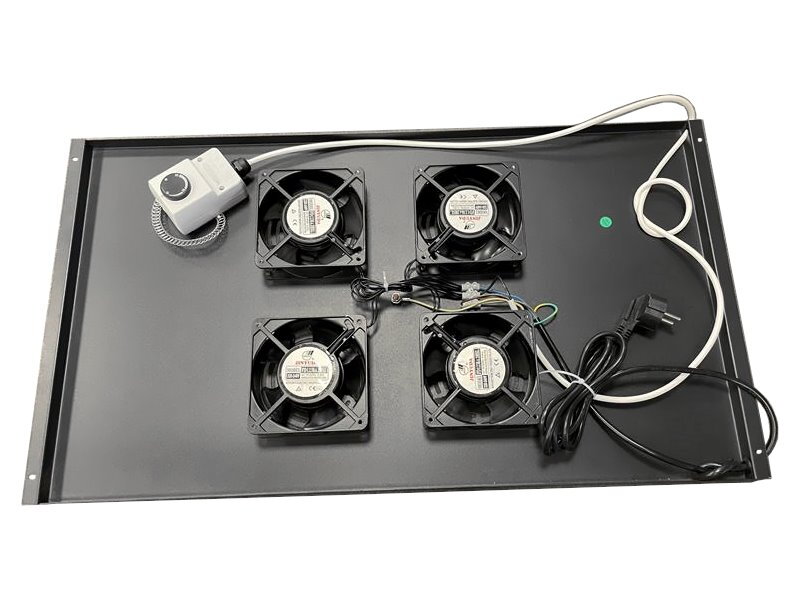 XtendLan Ventilace pro stojanové rozvadeče ECO hloubky 1000mm, 4x ventilátor s termostatem, černá XtendLan Ventilace pro stojanové rozvadeče ECO hloubky 1000mm, 4x ventilátor s termostatem, černá