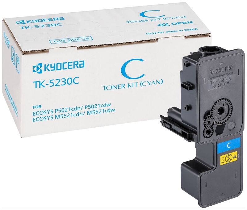 Kyocera toner TK-5230C, pro M5521cdn/cdw, P5021cdn/cdw, azurový, 2200 stran Kyocera toner TK-5230C, pro M5521cdn/cdw, P5021cdn/cdw, azurový, 2200 stran