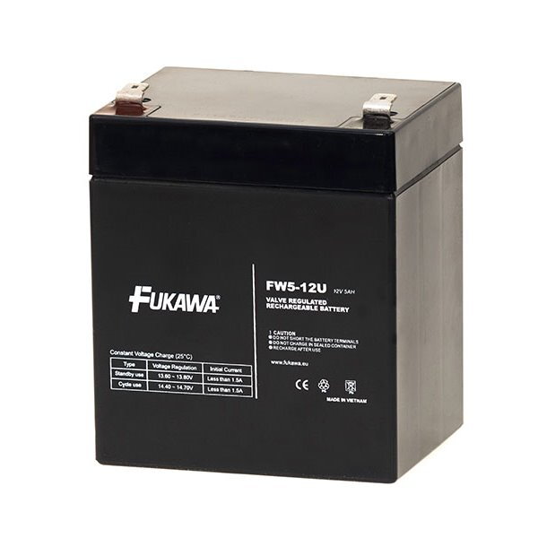 FUKAWA olověná baterie FW 5-12 U do UPS APC/ AEG/ EATON/ Powerware/ 12V/ 5Ah/ životnost 5 let/ Faston F2-6,3mm FUKAWA olověná baterie FW 5-12 U do UPS APC/ AEG/ EATON/ Powerware/ 12V/ 5Ah/ životnost 5 let/ Faston F2-6,3mm