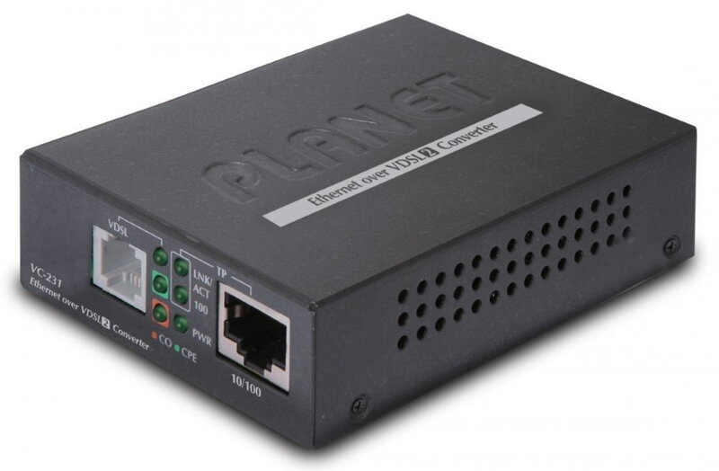Planet VC-231, Ethernet VDSL2 konvertor, 100Mbit, master / slave, RJ-11, profil 30a, band Plan997