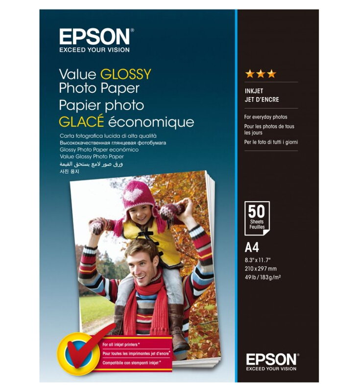 EPSON fotopapír C13S400036/ A4/ Value Glossy Photo Paper / 50ks EPSON fotopapír C13S400036/ A4/ Value Glossy Photo Paper / 50ks