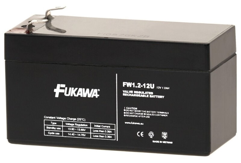 FUKAWA olověná baterie FW 1,2-12 U do APC/ AEG/ EATON/ Powerware/ 12V/ 1,2Ah/ životnost 5 let/ Faston F1-4,7mm FUKAWA olověná baterie FW 1,2-12 U do APC/ AEG/ EATON/ Powerware/ 12V/ 1,2Ah/ životnost 5 let/ Faston F1-4,7mm
