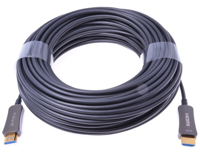 PremiumCord HDMI optický fiber High Speed + Ethernet kabel/ 4K@60Hz/ M/M/ zlacené konektory/ 15m/ černá PremiumCord HDMI optický fiber High Speed + Ethernet kabel/ 4K@60Hz/ M/M/ zlacené konektory/ 15m/ černá