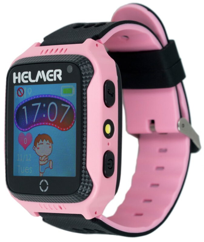 HELMER detské hodinky LK 707 s GPS lokátorom/ dotykový display/ IP65/ micro SIM/ kompatibilný s Android a iOS/ ružové