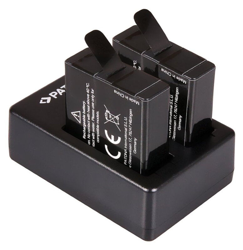 PATONA sada pro digitální kameru Dual GoPro Hero 5/6/7 nabíječka + 2x baterie 1250mAh USB PATONA sada pro digitální kameru Dual GoPro Hero 5/6/7 nabíječka + 2x baterie 1250mAh USB
