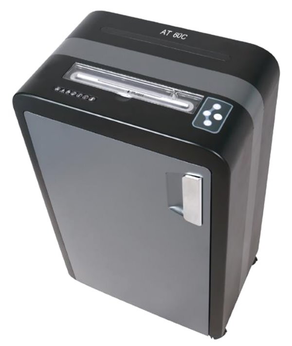 AT skartovač AT-60C/ řez 3,8x40 mm/ prac. šírka 230 mm/ kapacita 25 listov/ objem koša 35 l/ stupeň utajenia P4/ šedo-čierný AT skartovač AT-60C/ řez 3,8x40 mm/ prac. šírka 230 mm/ kapacita 25 listov/ objem koša 35 l/ stupeň utajenia P4/ šedo-čierný