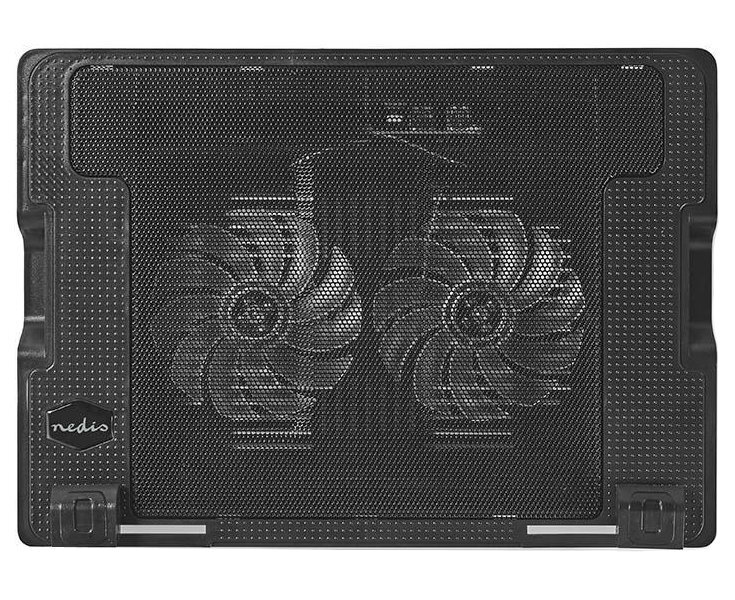 NEDIS stojan na notebook/ univerzálny/ veľkosť až 18"/ ventilátor 140 mm/ 2x USB/ plast-kov/ čierný