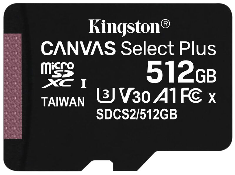 KINGSTON Canvas Select Plus 512GB microSD / UHS-I / CL10 / bez adaptéru KINGSTON Canvas Select Plus 512GB microSD / UHS-I / CL10 / bez adaptéru