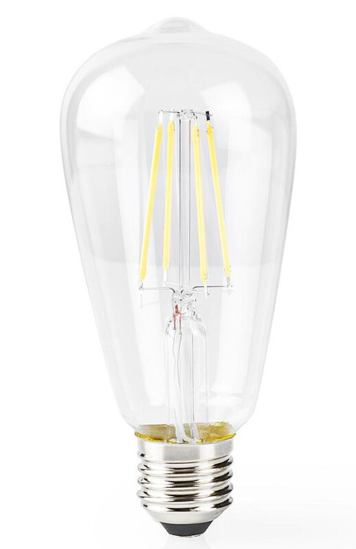 NEDIS Wi-Fi múdra LED žiarovka s vláknom / E27 / ST64 / 5W / 230V / 500L / 2700K / teplá biela / stmievateľná / číra NEDIS Wi-Fi múdra LED žiarovka s vláknom / E27 / ST64 / 5W / 230V / 500L / 2700K / teplá biela / stmievateľná / číra