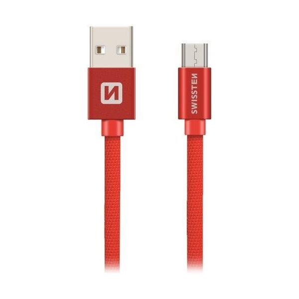 Swissten Datový Kabel Textile Usb / Micro Usb 1,2 M Červený Swissten Datový Kabel Textile Usb / Micro Usb 1,2 M Červený