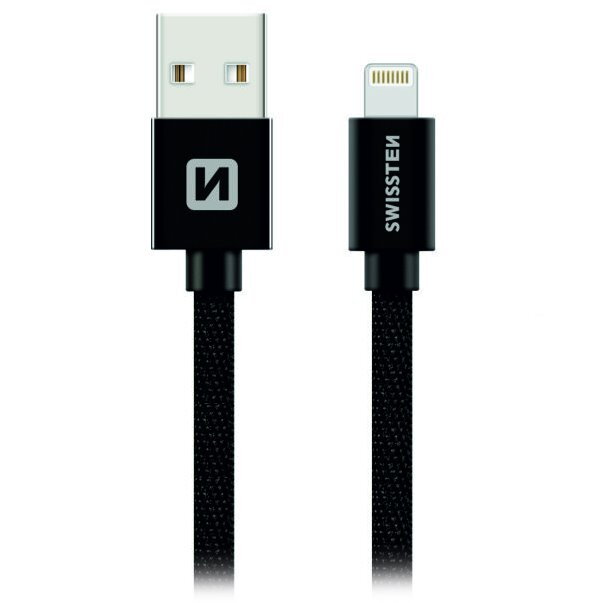 Swissten Datový Kabel Textile Usb / Lightning 0,2 M Černý