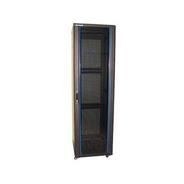 XtendLan 42U/800x800 stojanový, černý, skleněné dveře, perforovaná záda XtendLan 42U/800x800 stojanový, černý, skleněné dveře, perforovaná záda
