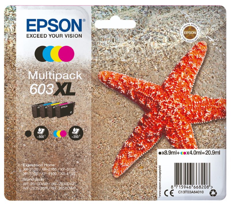 Epson inkoustové náplně - MULTIPACK 603 XL / C13T03A64010 / 4 barvy