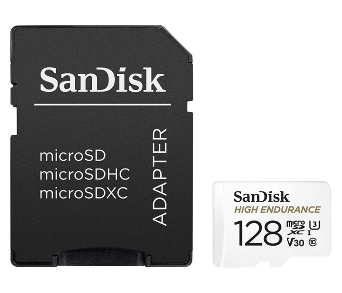 SanDisk High Endurance Video 128GB microSDXC / CL10 / UHS-3 V30 / vč. adaptéru SanDisk High Endurance Video 128GB microSDXC / CL10 / UHS-3 V30 / vč. adaptéru