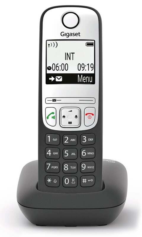 SIEMENS GIGASET A690 - DECT / GAP bezdrôtový telefón, displej, handsfree, zoznam 100 čísel, farba čierna / strieborná