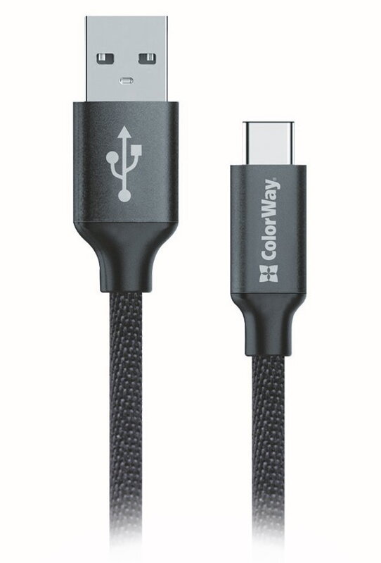 Colorway Datový Kabel Usb /Type-C/ 1m/ 2.1A/ Černý