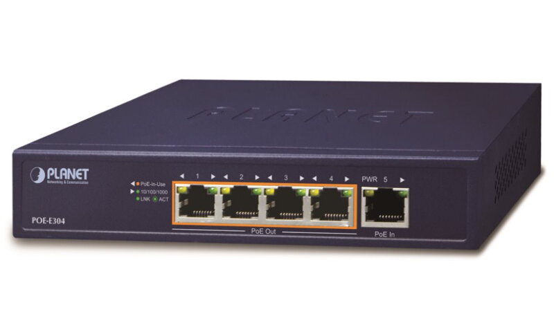 Planét PoE / LAN extender, 1xPoE-in, 4xPoE-out 65W, 802.3bt / at / af, Gigabit Planét PoE / LAN extender, 1xPoE-in, 4xPoE-out 65W, 802.3bt / at / af, Gigabit