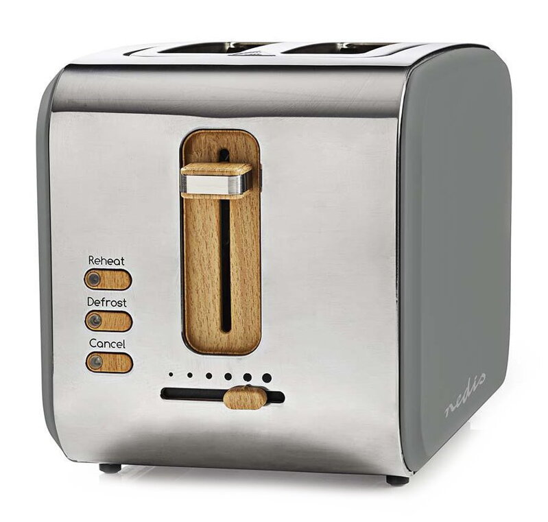 NEDIS topinkovač/ 2 široké otvory/ Soft-Touch/ 900 W/ šedý NEDIS topinkovač/ 2 široké otvory/ Soft-Touch/ 900 W/ šedý
