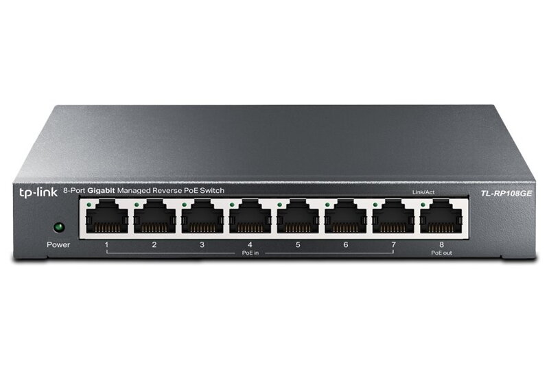 TP-Link TL-RP108GE - PoE Reverzný Switch s 8 gigabitovými portmi