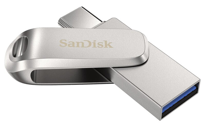 SanDisk Ultra Dual Drive Luxe USB-C 512GB / USB 3.0 Typ-C / USB 3.0 Typ-A / stříbrný SanDisk Ultra Dual Drive Luxe USB-C 512GB / USB 3.0 Typ-C / USB 3.0 Typ-A / stříbrný