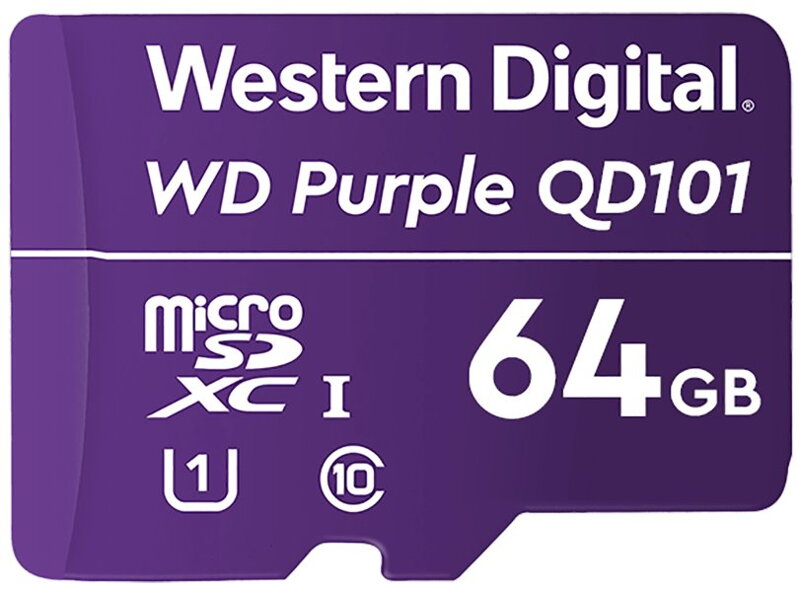 WD PURPLE 64GB MicroSDXC QD101 / WDD064G1P0C / CL10 / U1 /
