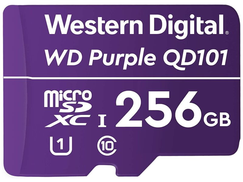 WD PURPLE 256GB MicroSDXC QD101 / WDD256G1P0C / CL10 / U1 /