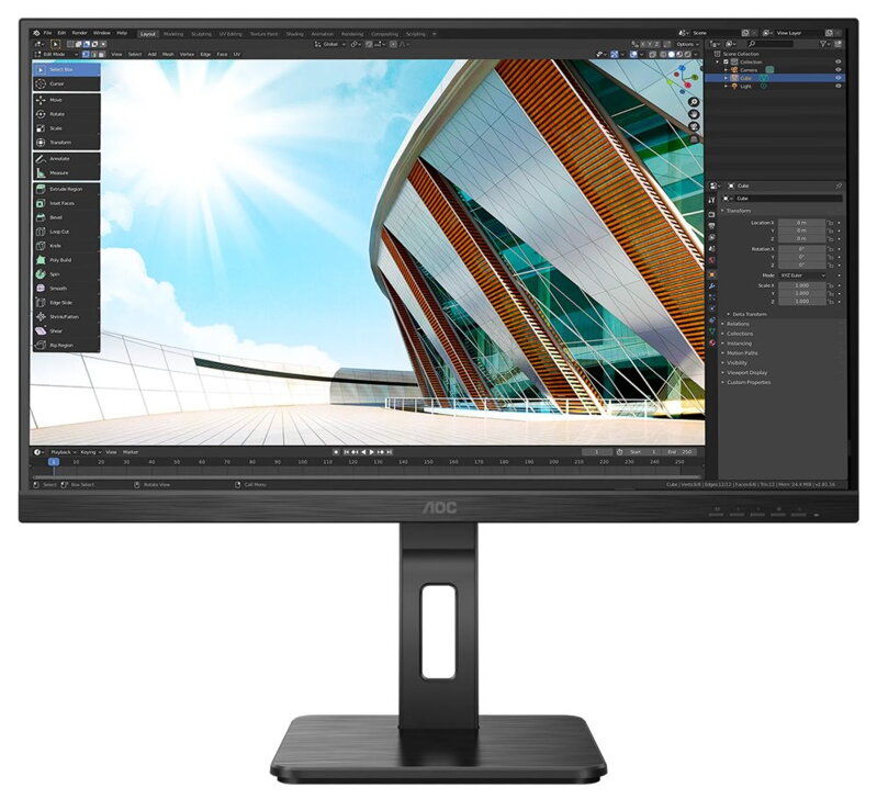AOC 27" LED Q27P2Q / IPS / 2560x1440@75Hz / 16:9 / 4ms / 1x DP / 1x HDMI / 1x VGA / 4x USB / PIVOT / repro AOC 27" LED Q27P2Q / IPS / 2560x1440@75Hz / 16:9 / 4ms / 1x DP / 1x HDMI / 1x VGA / 4x USB / PIVOT / repro