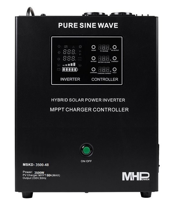 MHPower záložný zdroj MSKD-3500-48, UPS, 3500W, čistý sinus, 48V, solárny regulátor MPPT MHPower záložný zdroj MSKD-3500-48, UPS, 3500W, čistý sinus, 48V, solárny regulátor MPPT