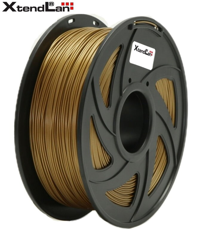 XtendLAN PLA filament 1,75mm zlatý 1kg