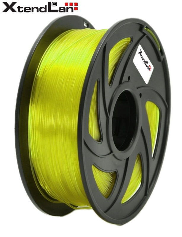 XtendLAN PLA filament 1,75mm priehľadný žltý 1kg