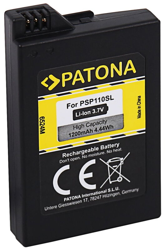 PATONA batérie pre herné konzoly Sony PSP 2000/PSP 3000 Portable 1200mAh Li-lon 3,7V PSP-S110 PATONA batérie pre herné konzoly Sony PSP 2000/PSP 3000 Portable 1200mAh Li-lon 3,7V PSP-S110
