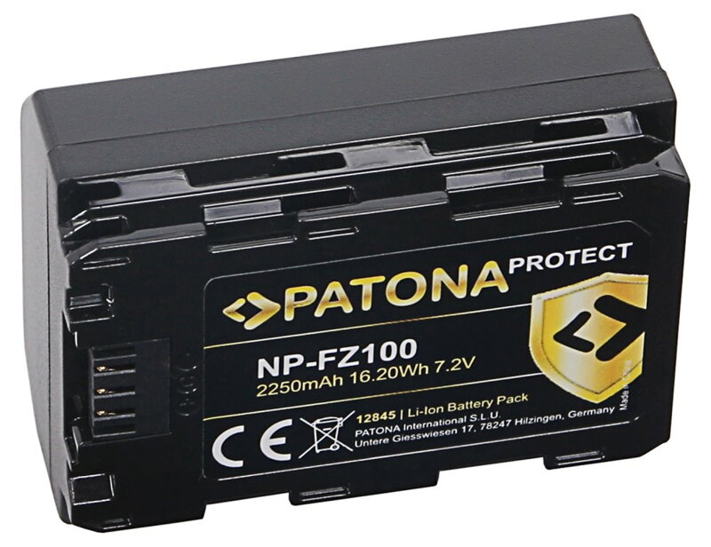 PATONA baterie pro foto Sony NP-FZ100 2250mAh Li-Ion Protect PATONA baterie pro foto Sony NP-FZ100 2250mAh Li-Ion Protect