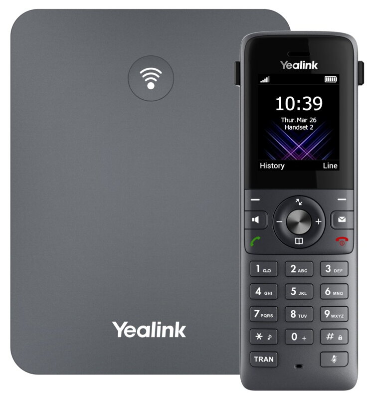 Yealink W73P, IP DECT báze+ručka, PoE, 1,8" barevný displej, až 10 ruček, 10x SIP