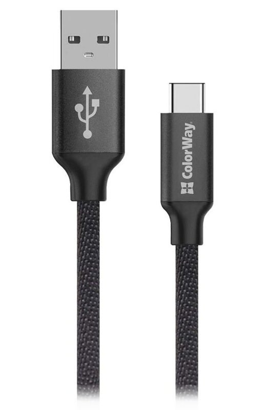 Colorway Datový Kabel USB - Type-C / 2.4A/ 2m/ Černý