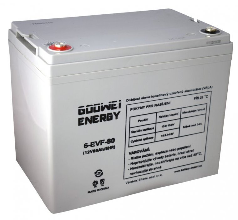 GOOWEI ENERGY Pb trakčný záložný akumulátor VRLA GEL 12V/80Ah (6-EVF-80)