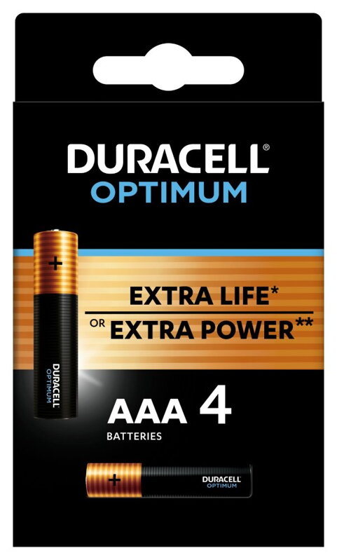 Duracell Optimum alkalická baterie 4 ks (AAA)