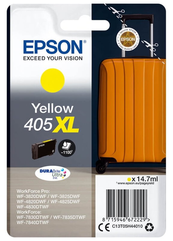 Epson inkoustová nápln 405XL DURABrite Ultra Ink/ C13T05H44010/ yellow Epson inkoustová nápln 405XL DURABrite Ultra Ink/ C13T05H44010/ yellow