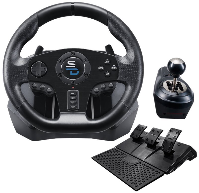 POŠKOZENÝ OBAL - ROZBALENÉ - SUPERDRIVE Sada volantu, pedálů a řadící páky GS850-X/ PS4/ Xbox One/ Xbox Series X/S