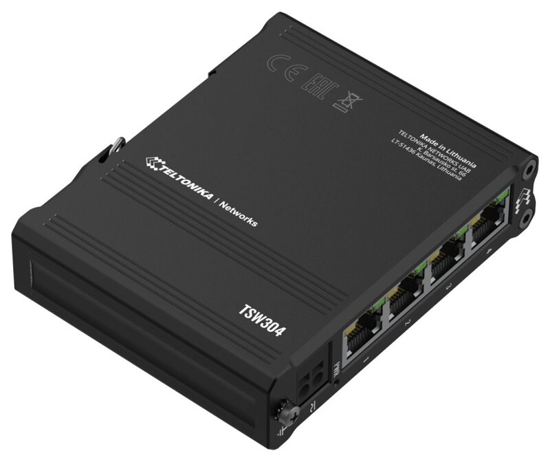 Teltonika průmyslový nemanažovaný switch na DIN lištu TSW304 4port 10/100/1000M Teltonika průmyslový nemanažovaný switch na DIN lištu TSW304 4port 10/100/1000M