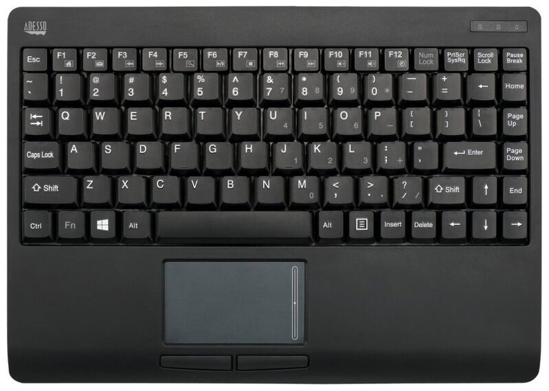 Adesso WKB-4110UB/ bezdrôtová klávesnica 2,4GHz/ mini/ touchpad/ USB/ čierná/ US layout Adesso WKB-4110UB/ bezdrôtová klávesnica 2,4GHz/ mini/ touchpad/ USB/ čierná/ US layout