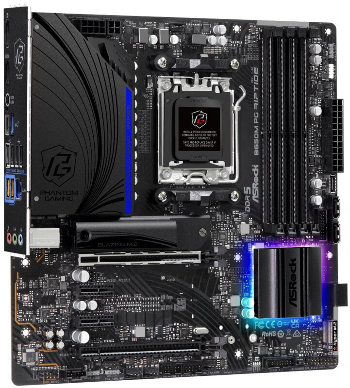 ASRock B650M PG Riptide / AMD B650 / AM5 / 4x DDR5 DIMM / 2x M.2 / HDMI / DP / USB-C / mATX ASRock B650M PG Riptide / AMD B650 / AM5 / 4x DDR5 DIMM / 2x M.2 / HDMI / DP / USB-C / mATX